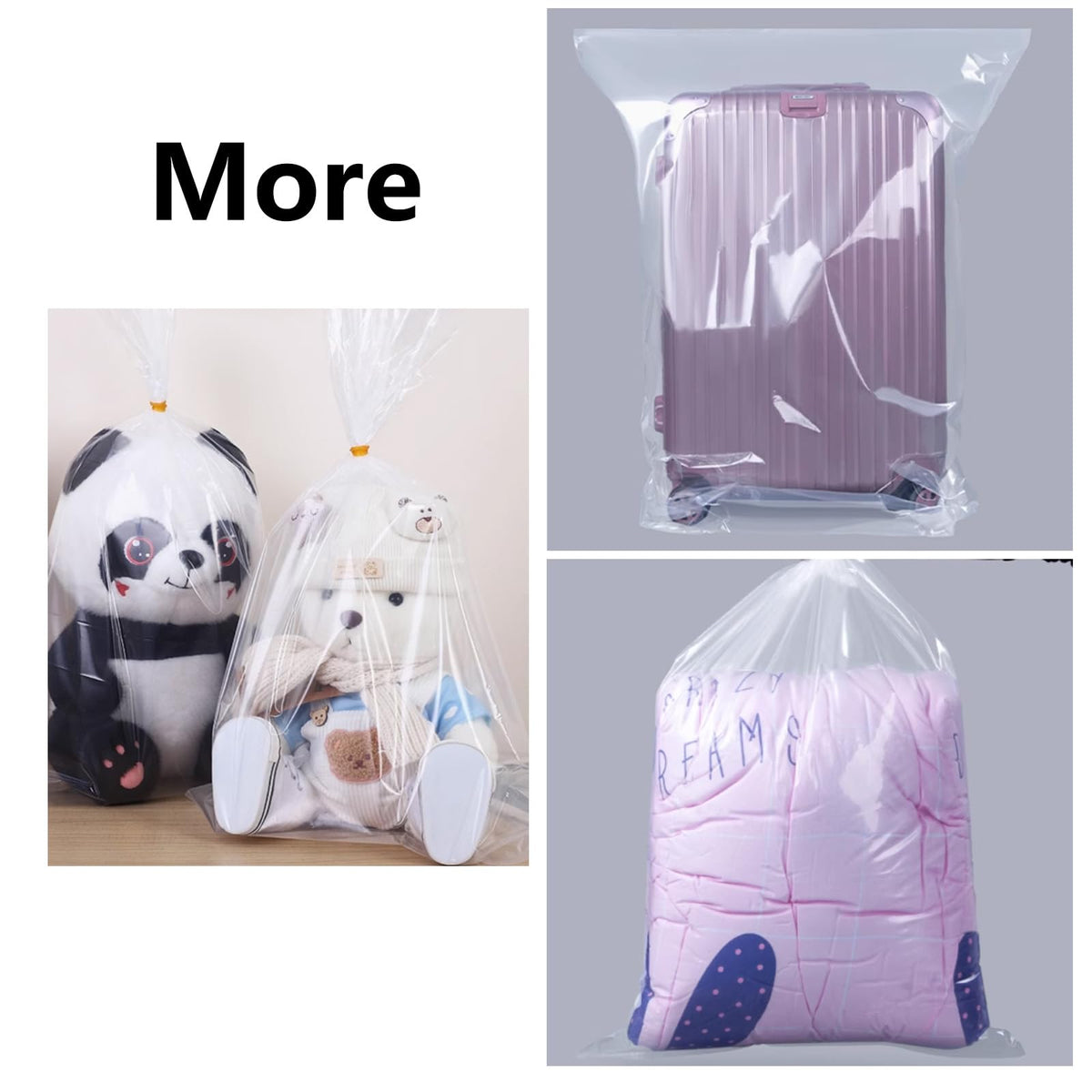 PeakRider clear engine bag cover protecting bedding and chairs