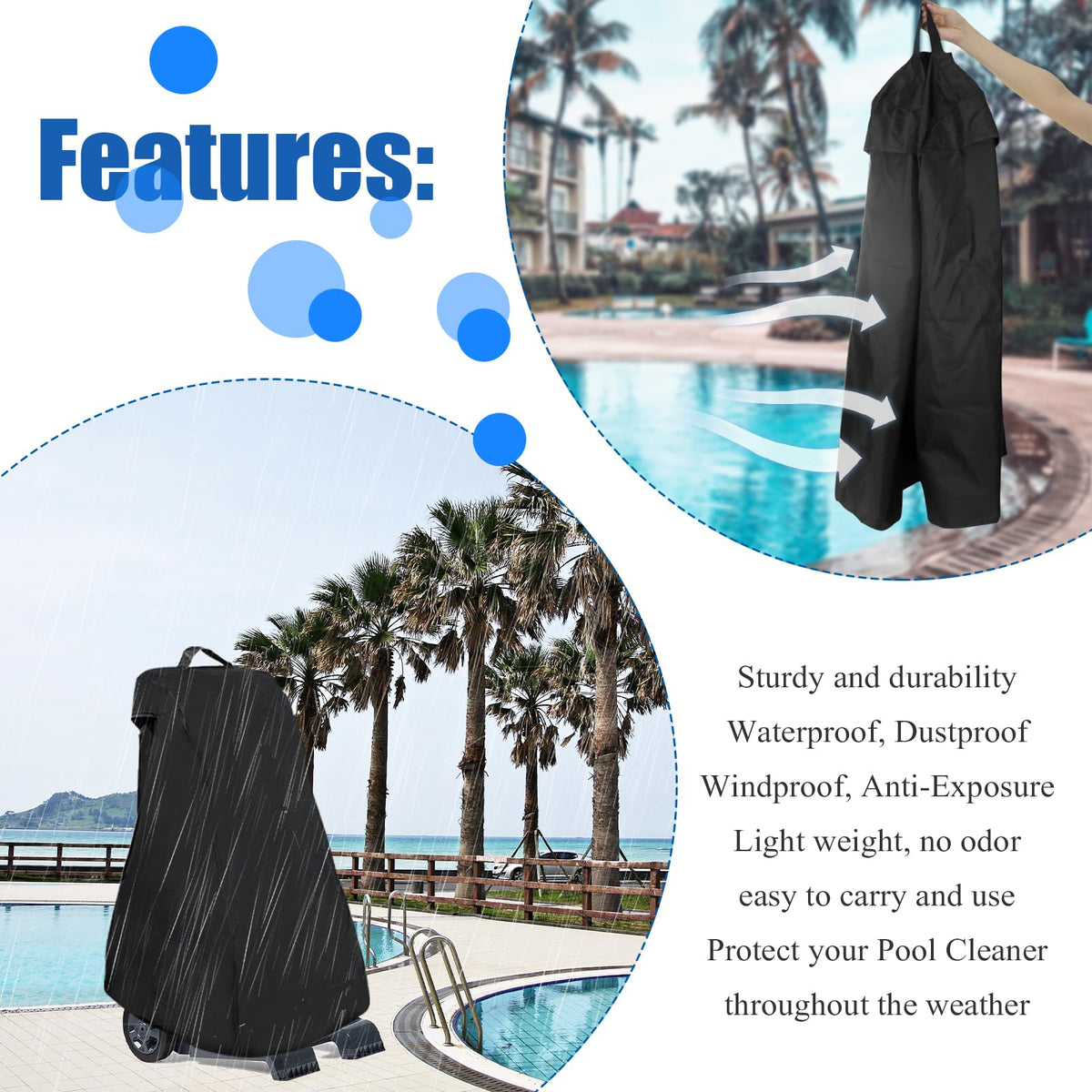PEATOVIE classic caddy cover with adjustable straps for secure wind protection.