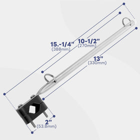 Stainless steel rail clamp by Pebbly Beach resists salt spray.