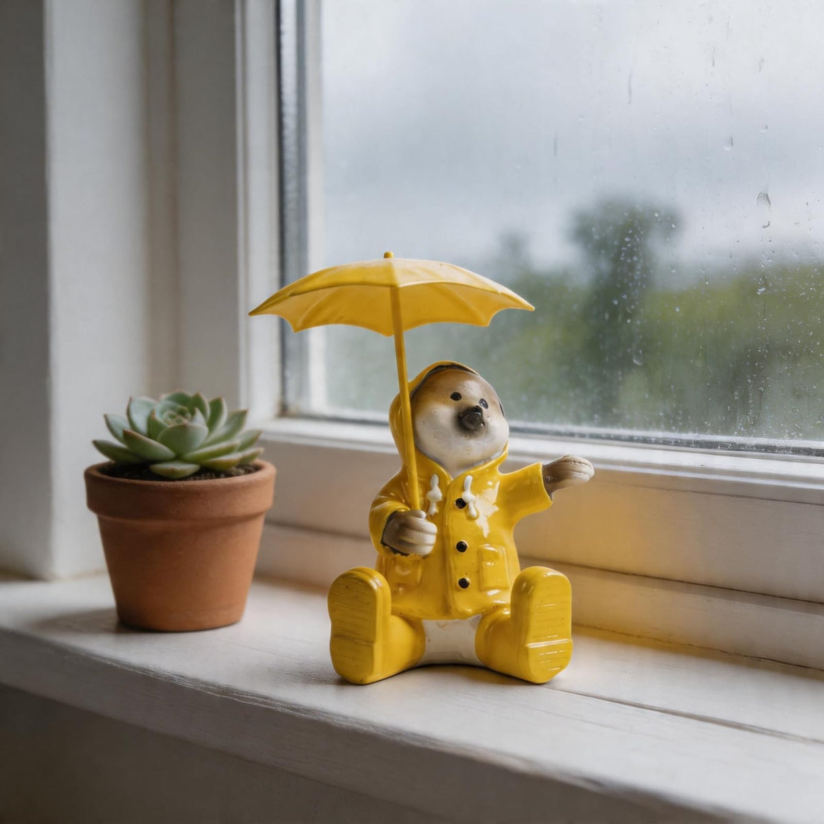 pechpell resin chick statue adds whimsy to indoor shelves or desk displays