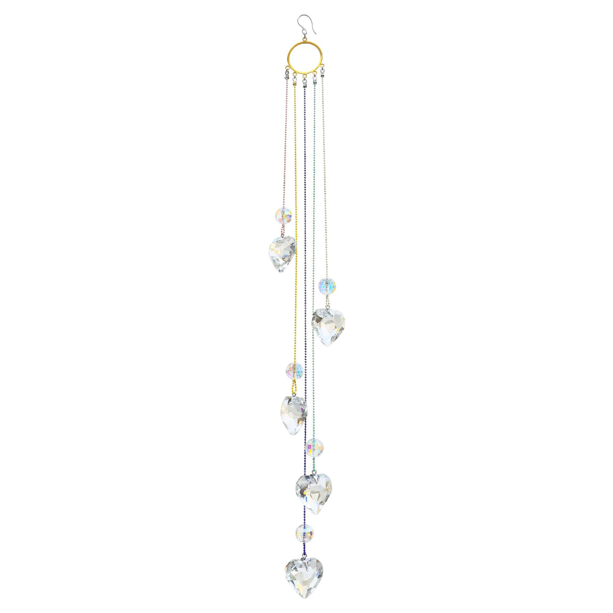 PEDOBO crystal heart pendant suncatcher brightens sunlit windows with prisms