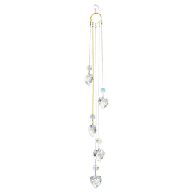 PEDOBO crystal heart pendant suncatcher brightens sunlit windows with prisms