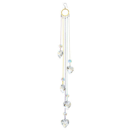 PEDOBO crystal heart pendant suncatcher brightens sunlit windows with prisms