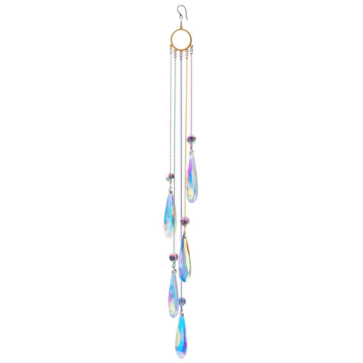 PEDOBO crystals teardrop suncatcher blue reflecting sunlight for vibrant indoor sparkle.