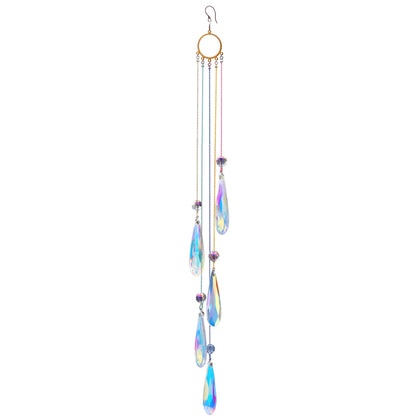 PEDOBO crystals teardrop suncatcher blue reflecting sunlight for vibrant indoor sparkle.