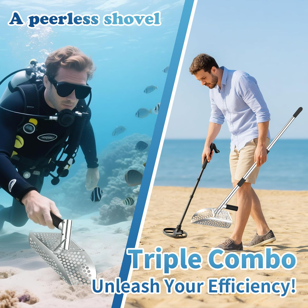 Peerless Shovel quick sifting with 10mm holes keeps finds intact.