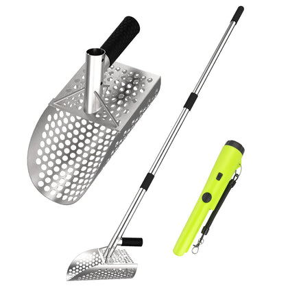Peerless Shovel long-handle sand scoop with ergonomic grip for easier beach digging.