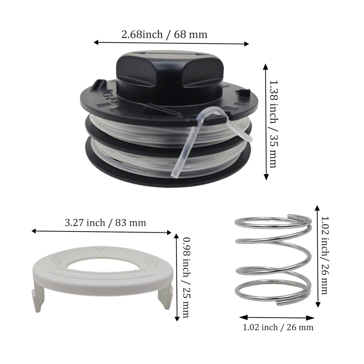 PEHUAP C3-2 nylon line spool features rugged 0.080 inch line.