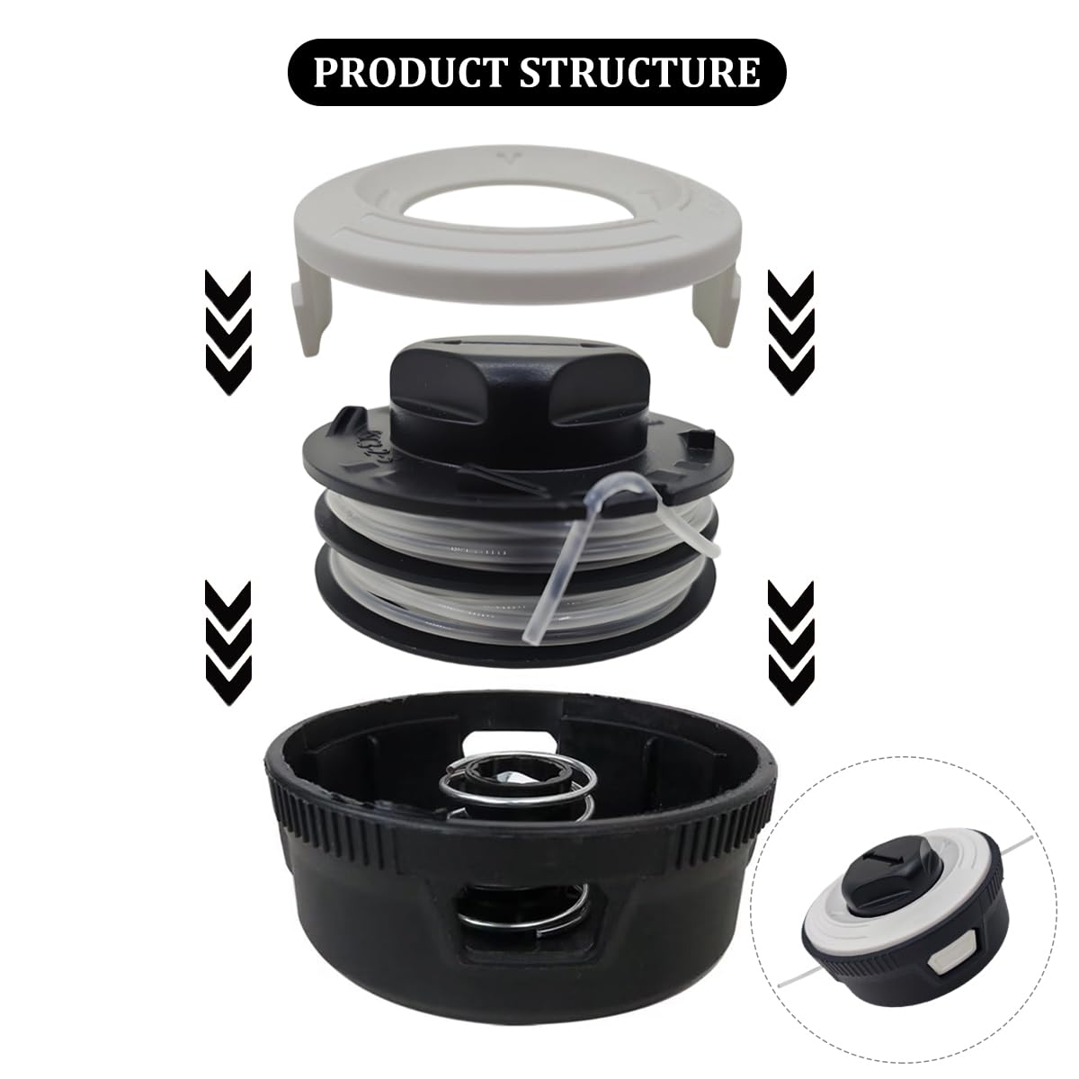 PEHUAP C3-2 spring maintains reliable tension for smooth line feeding.