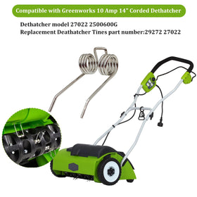 Stainless steel dethatcher tines resist rust and bending under tough yard work
