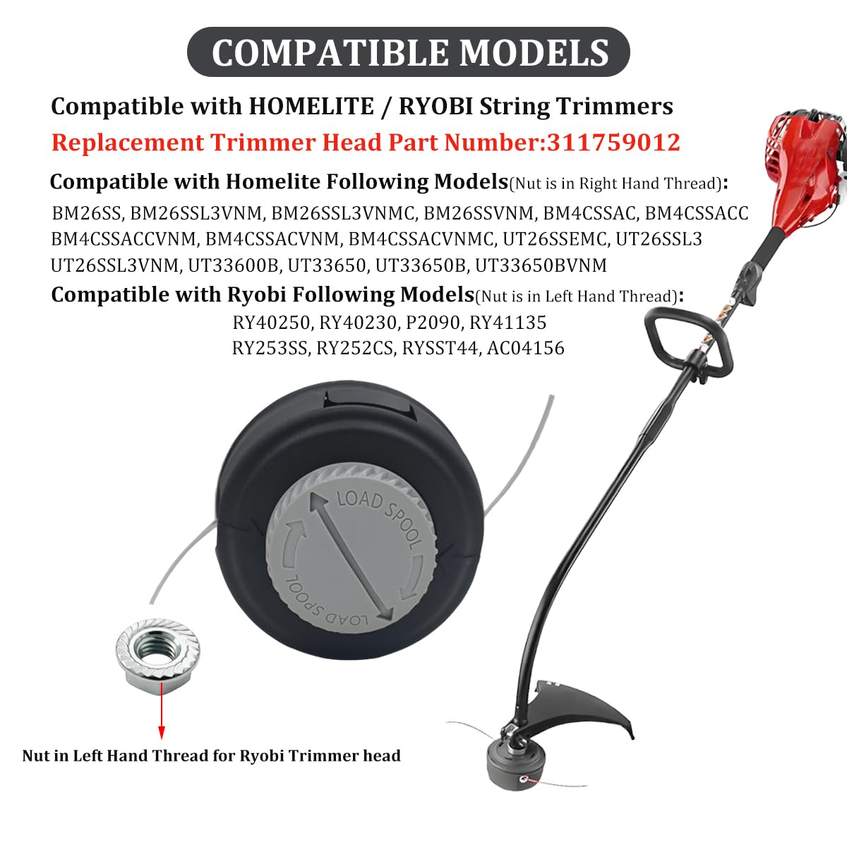 PEHUAP trimmer head fits Homelite models for versatile replacement