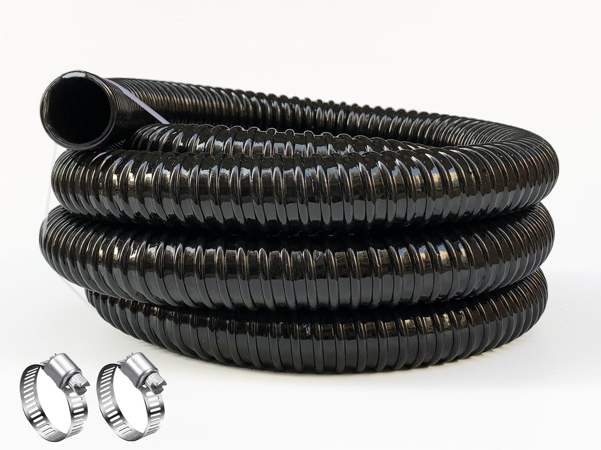 PEISONGFEI corrugated water hose 10ft black flexible for curved pond layouts
