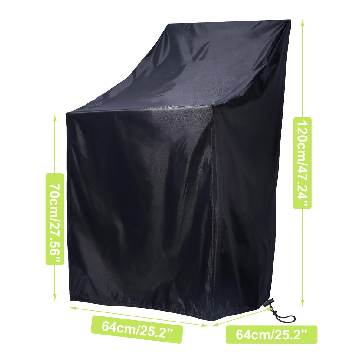 Pektiftn stackable chair cover windproof drawstring secures chair