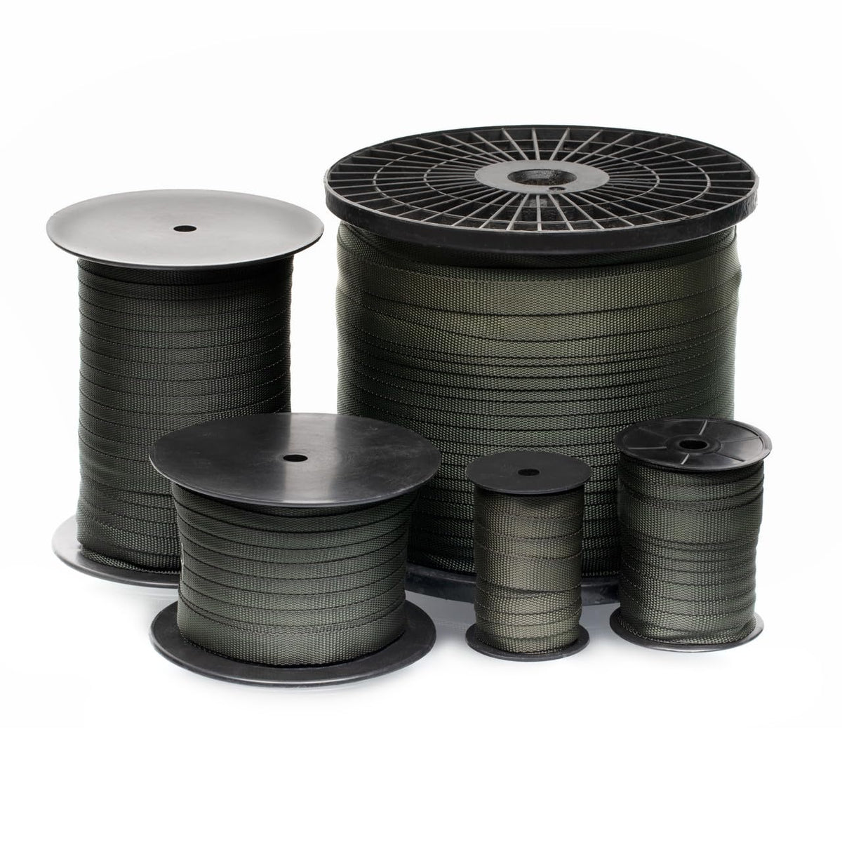 Pelican Rope tree tie strap 45ft green provides gentle plant support.