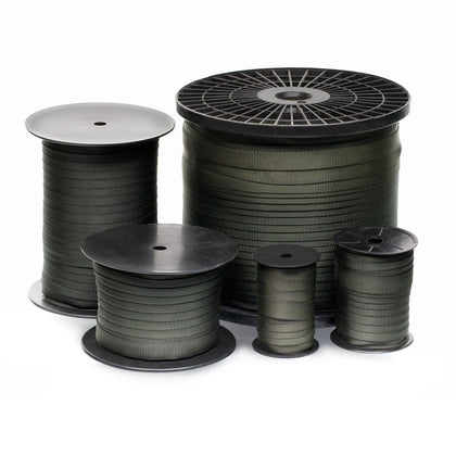 Pelican Rope tree tie strap 45ft green provides gentle plant support.