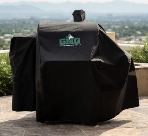 Pellethead GMG-6044 cover front view showing tight fit and weather protection.