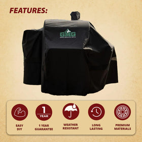 Pellethead GMG-6044 cover material close-up resisting weather.