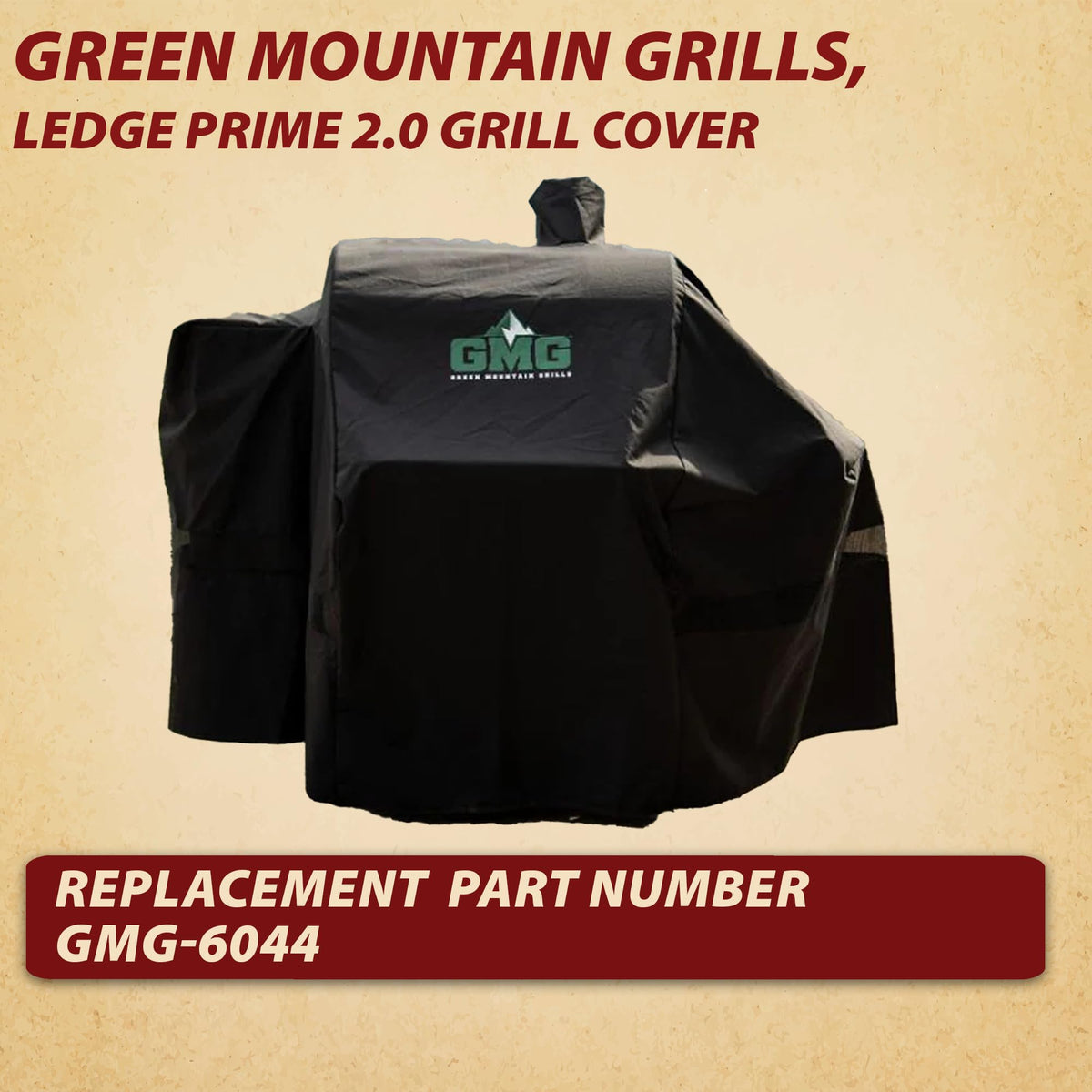 Pellethead GMG-6044 cover side with chimney pocket for compatibility.