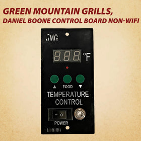 Pellethead GMG Daniel Boone Choice board closeup highlights reliable 3-button control interface
