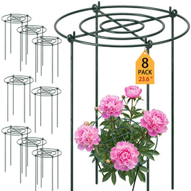 Pelopy 8-pack peony cages in outdoor setup provide sturdy garden support.