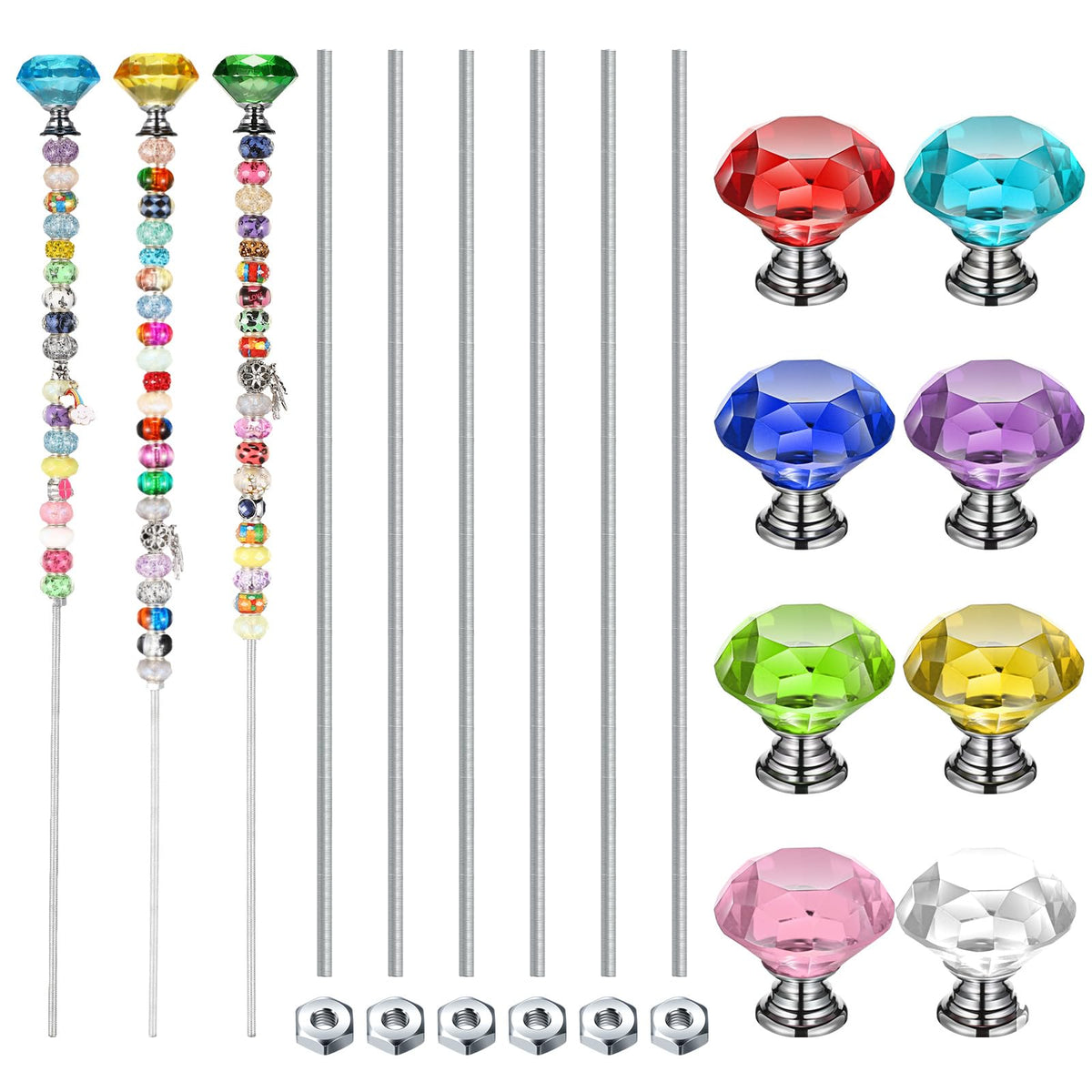 Pelopy diamond top stake toppers brighten fairy gardens for decorative accents.