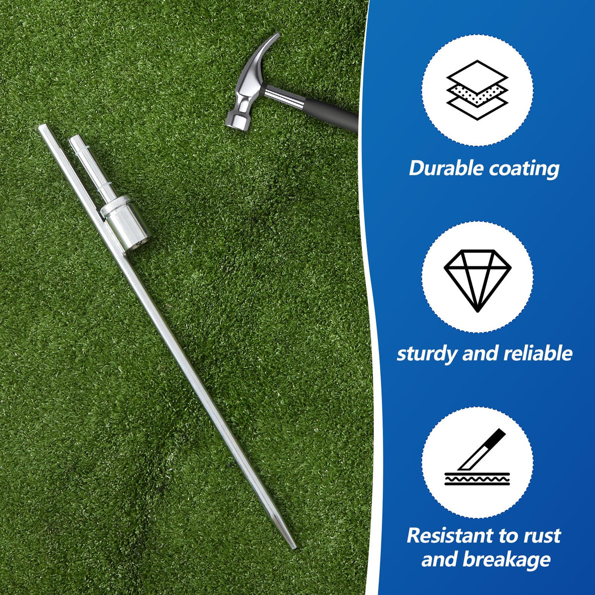 Pelopy ground spike with sleeve bearing for durable use