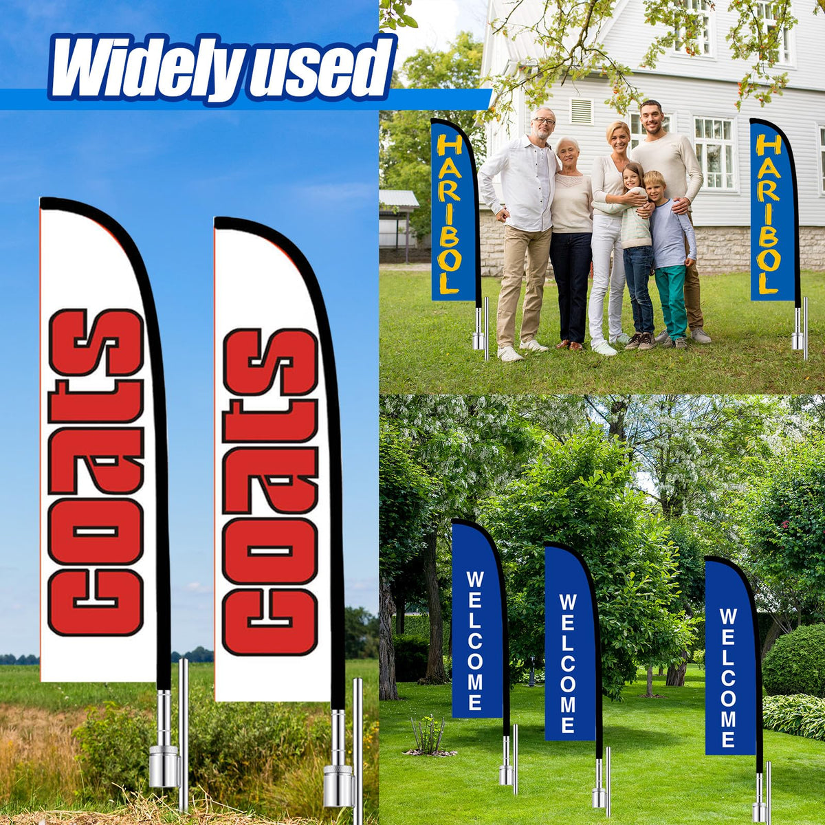 Pelopy outdoor banner stake showing quick and easy installation
