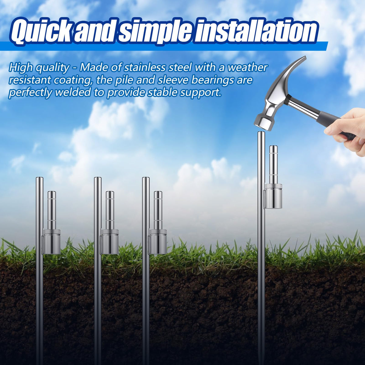 Pelopy weather-resistant coating on flag stake enhances longevity