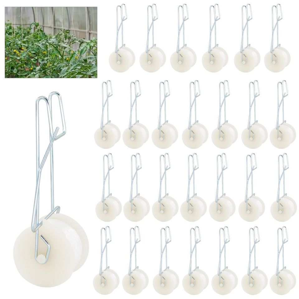 Pemaly 40-pack tomato roller hooks for sturdy vine support and climbing plants.
