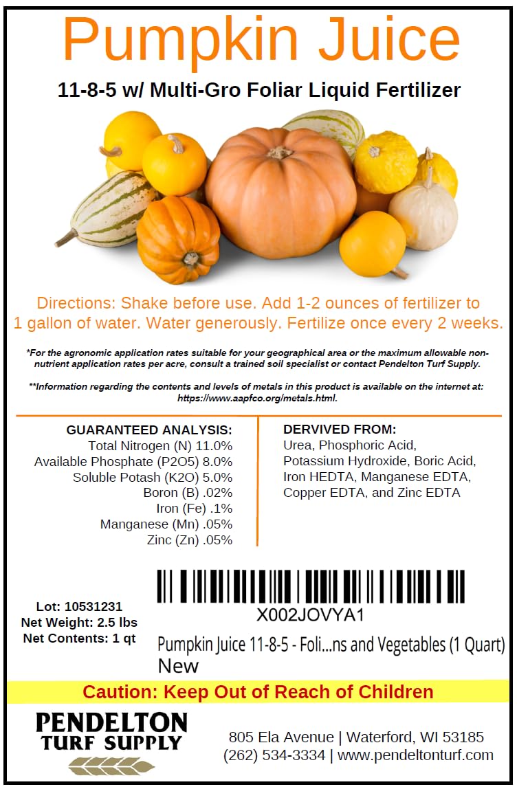 Pendelton Pumpkin Juice foliar spray ready to nourish leaves.