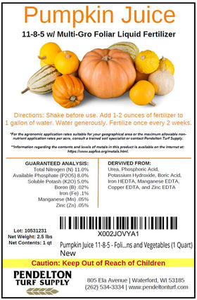 Pendelton Pumpkin Juice foliar spray ready to nourish leaves.