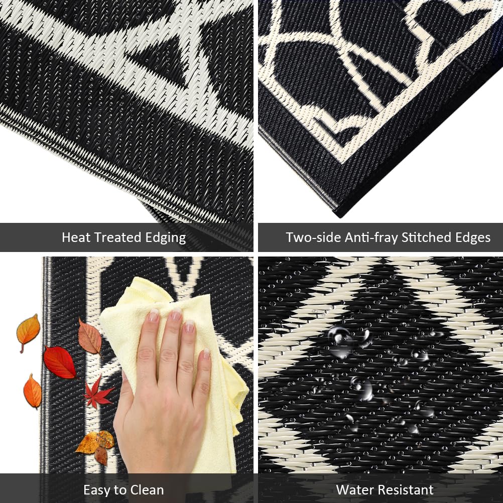 Pendolr outdoor rug easy-clean surface supports quick stain resistance.