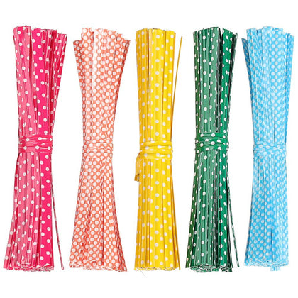 Pengxiaomei colorful metallic 4-inch twist ties in assorted colors for bag sealing and presentation