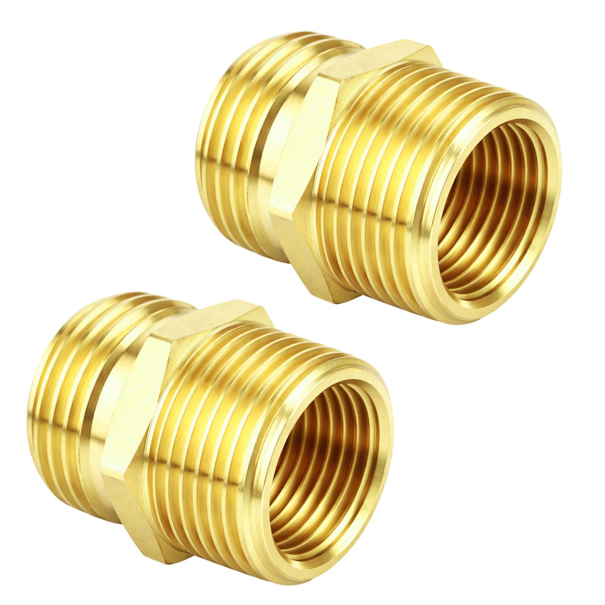 Penitue brass garden hose adapter set for durable outdoor connections