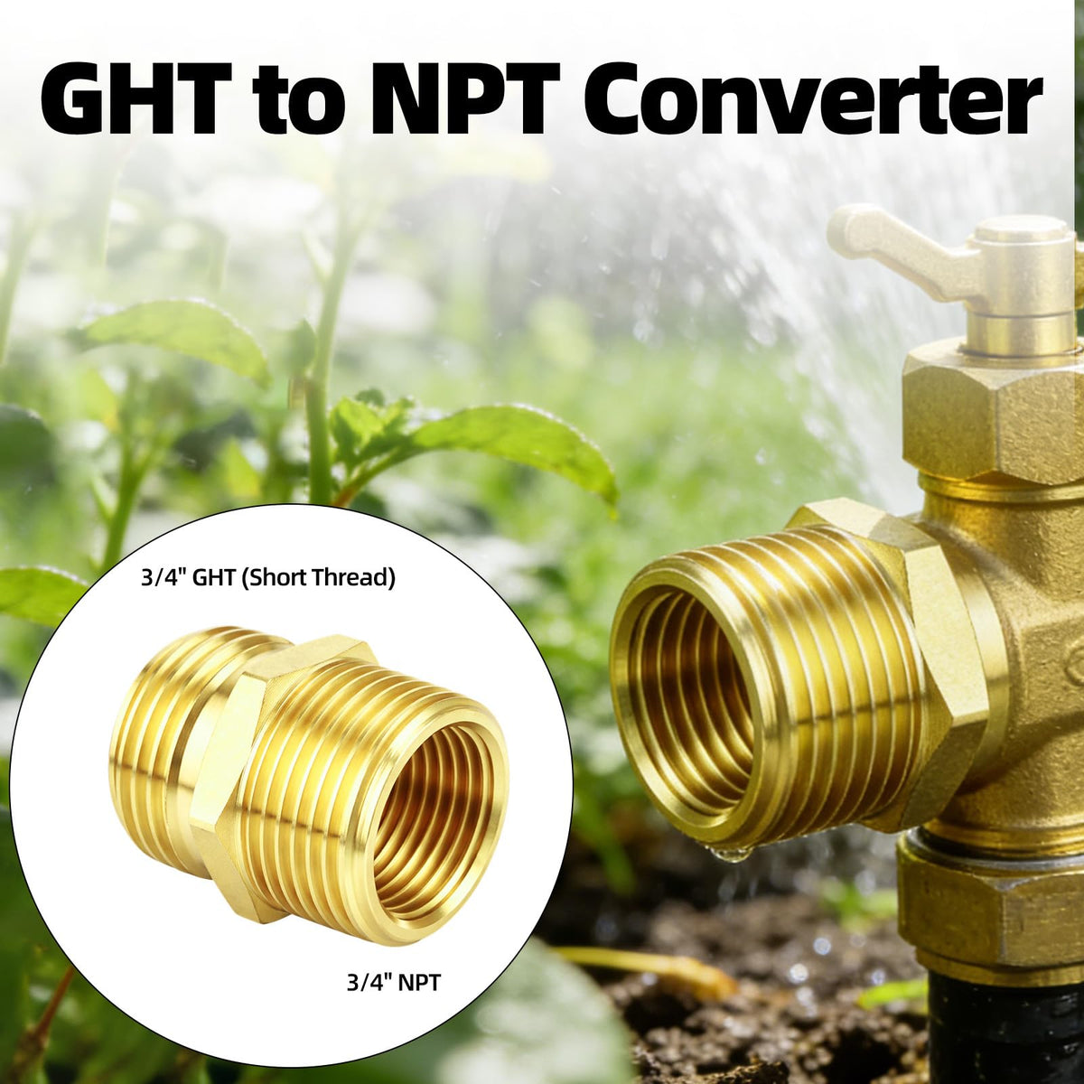 Penitue corrosion-resistant brass adapter built for long outdoor use