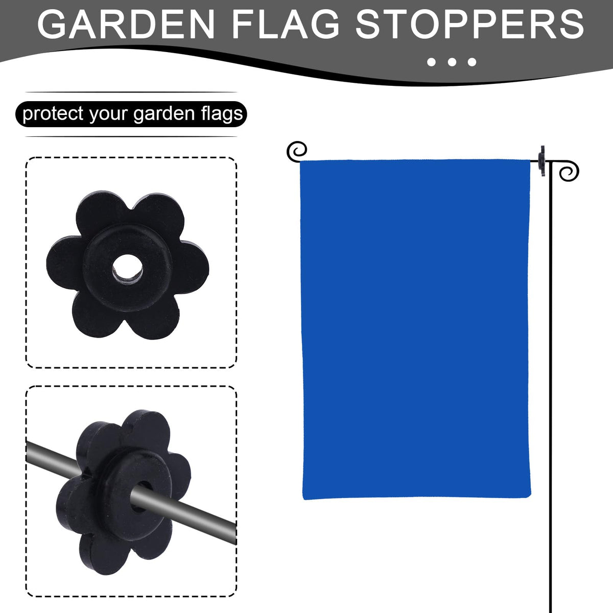 Penitue flag pole clips fit many poles for a snug grip.