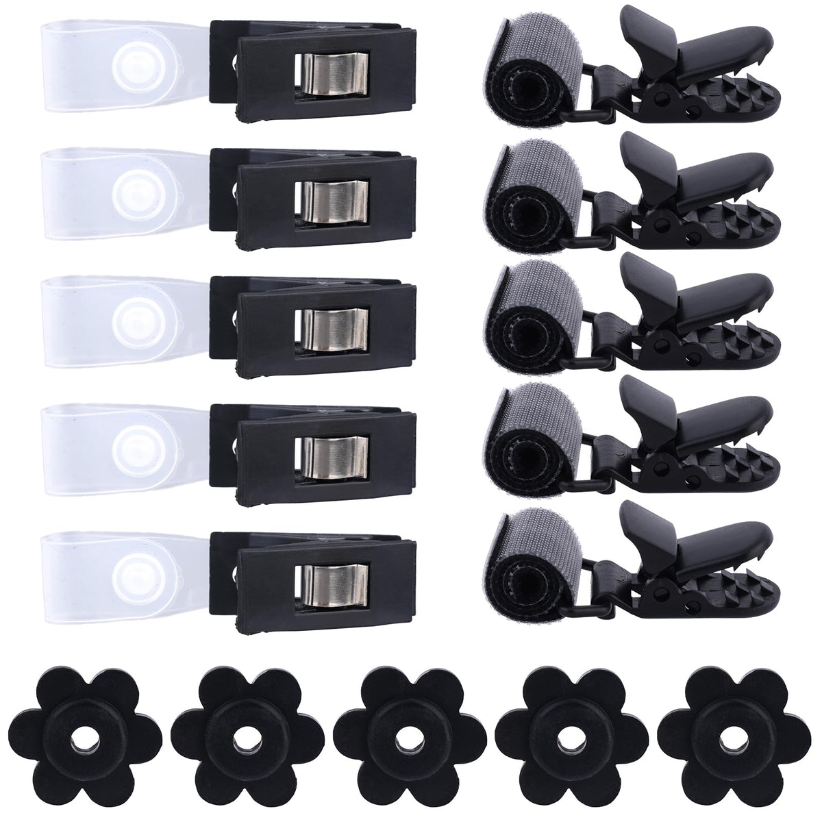 Penitue garden flag clips securely hold flags on outdoor displays.