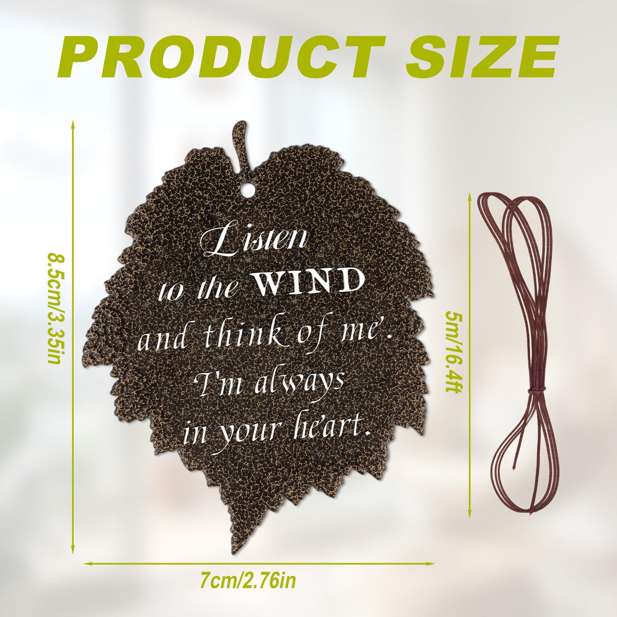 Penitue leaf wind chime sail highlighting an elegant breeze-friendly design.