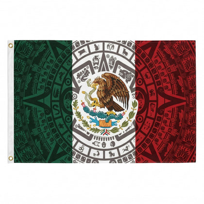 PennantHue Mexican Flag 3x5 ft for outdoor yard display with vivid, fade-resistant color.