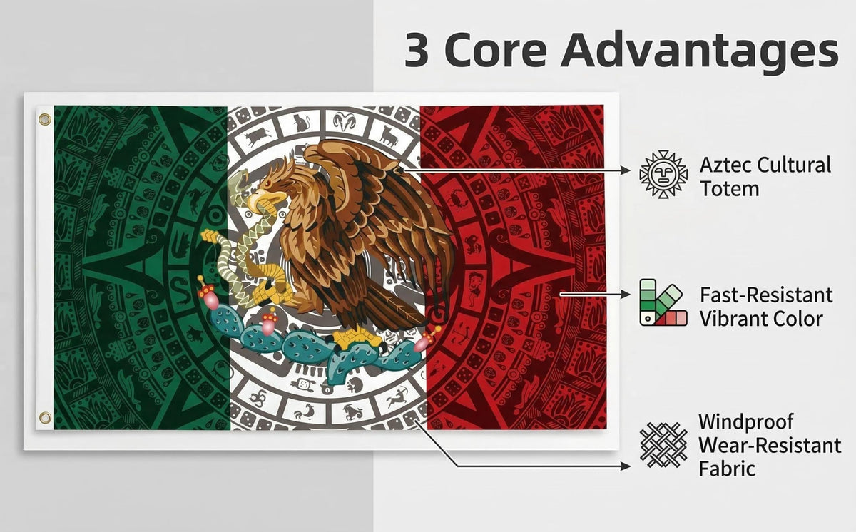 PennantHue Mexican flag banner designed for festivals and cultural events.