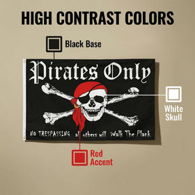PennantHue no-trespassing flag repurposes as decor or backdrop with bold message.