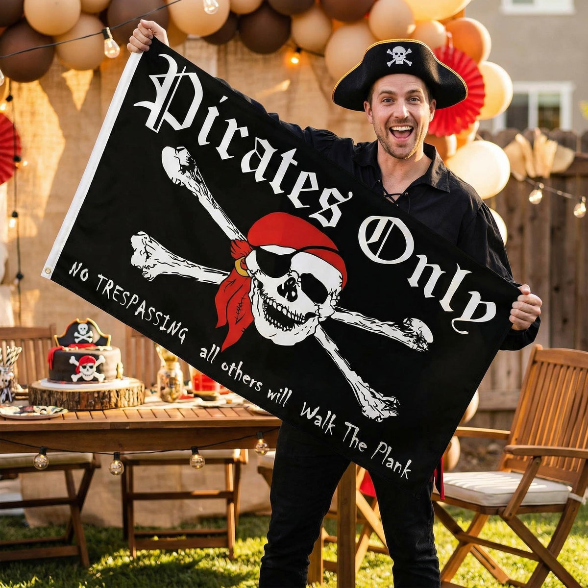 PennantHue skull and crossbones wall art adds bold pirate flair to bars or dens.