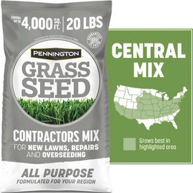 Pennington Contractors Grass Seed Mix Central 20 lb field to final lawn quality