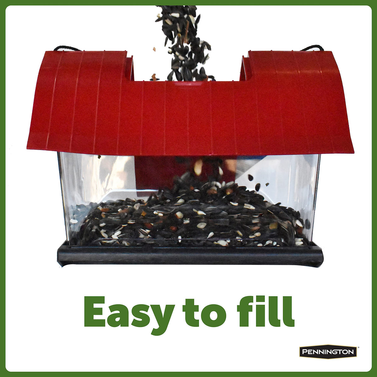 Pennington Country Barn Hopper Feeder pole-mount option on a standard pole.