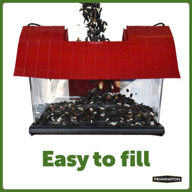 Pennington Country Barn Hopper Feeder pole-mount option on a standard pole.