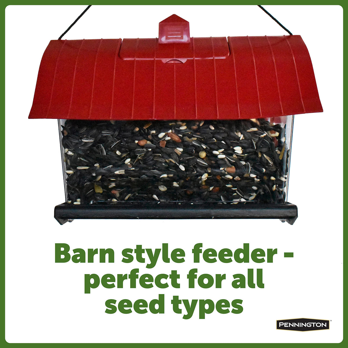 Top view of Pennington Country Barn Hopper Feeder showing easy-fill access.
