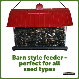 Top view of Pennington Country Barn Hopper Feeder showing easy-fill access.
