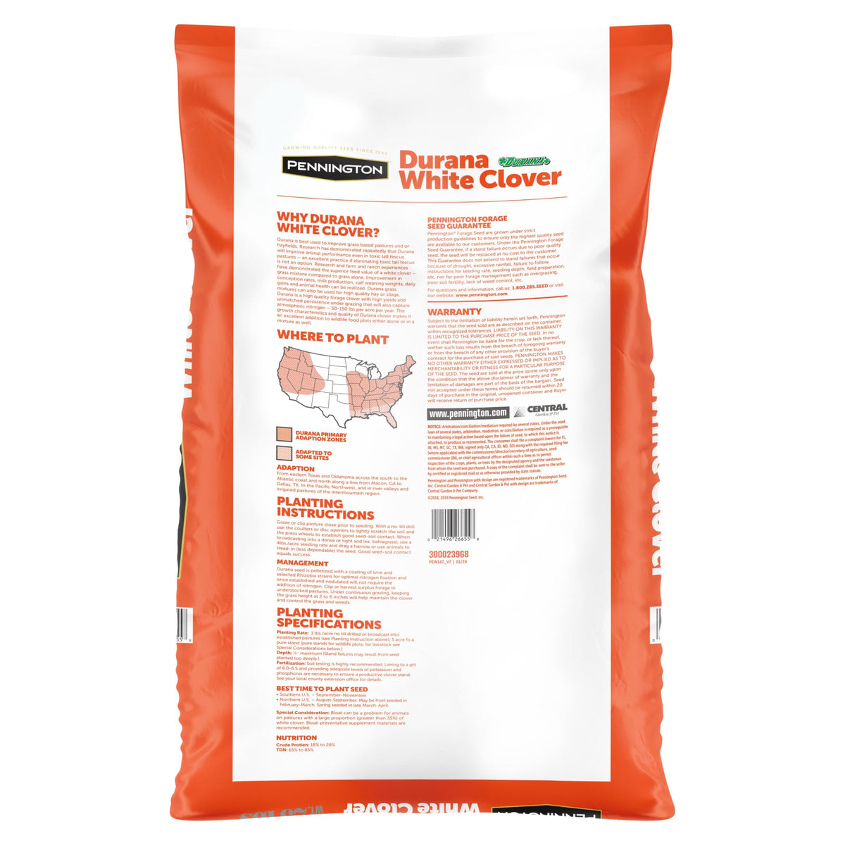 Durana White Clover turf demonstrates drought-tolerant greens ideal for wildlife plots.