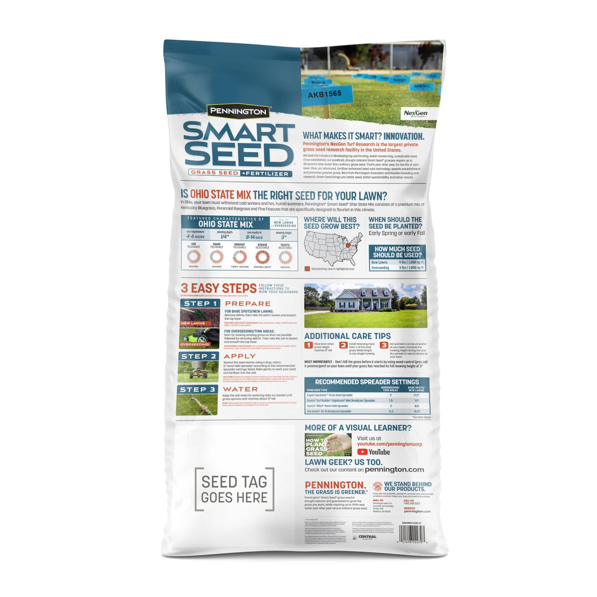 Drought-tolerant Pennnington Smart Seed Ohio State mix for water efficiency