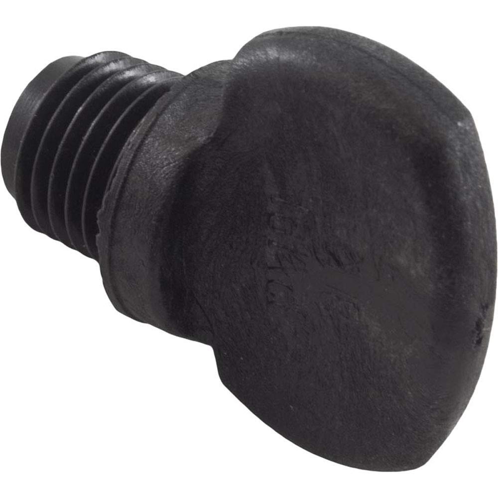 Pentair 357161 black drain plug close-up for secure pool pump seal